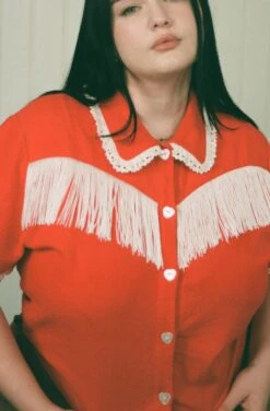 Valentine Linen Fringe Blouse