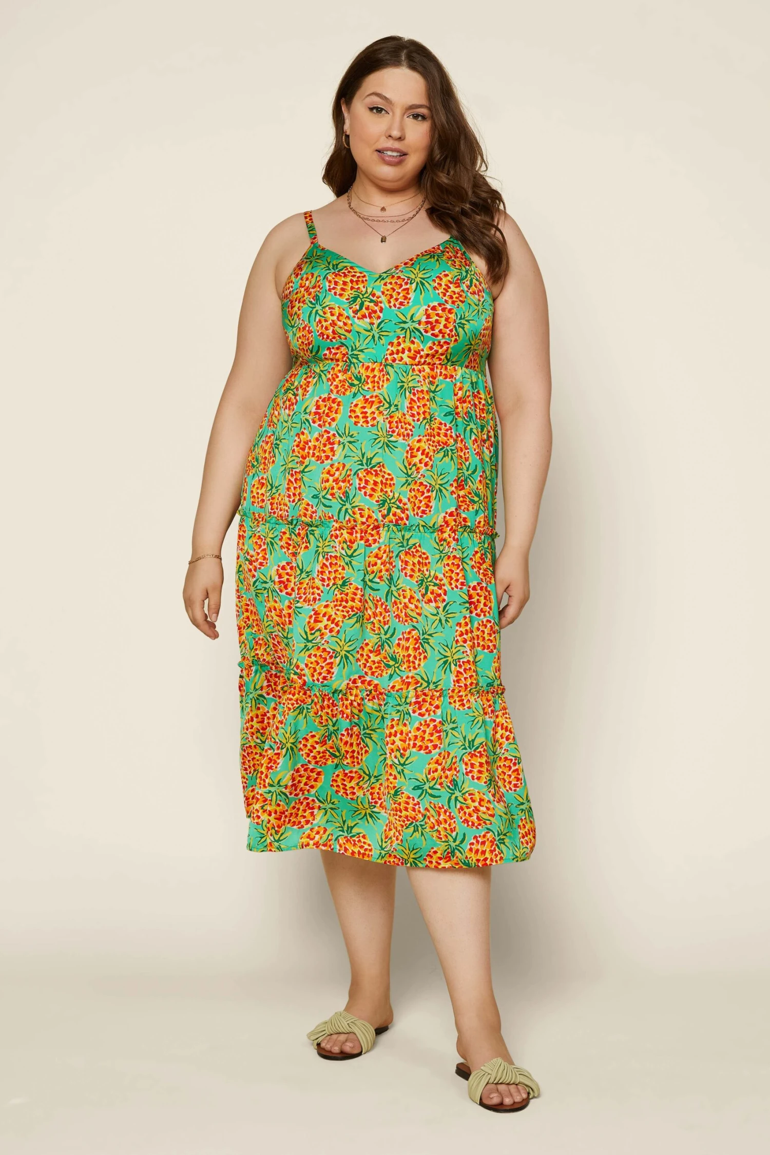 Plus Size - Tropical Print Maxi Dress - Image 2