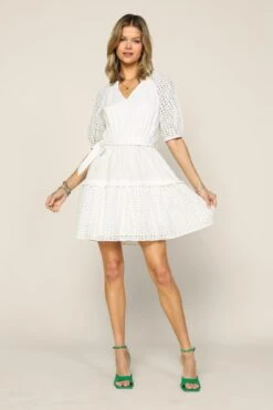 Belted Eyelet Dress