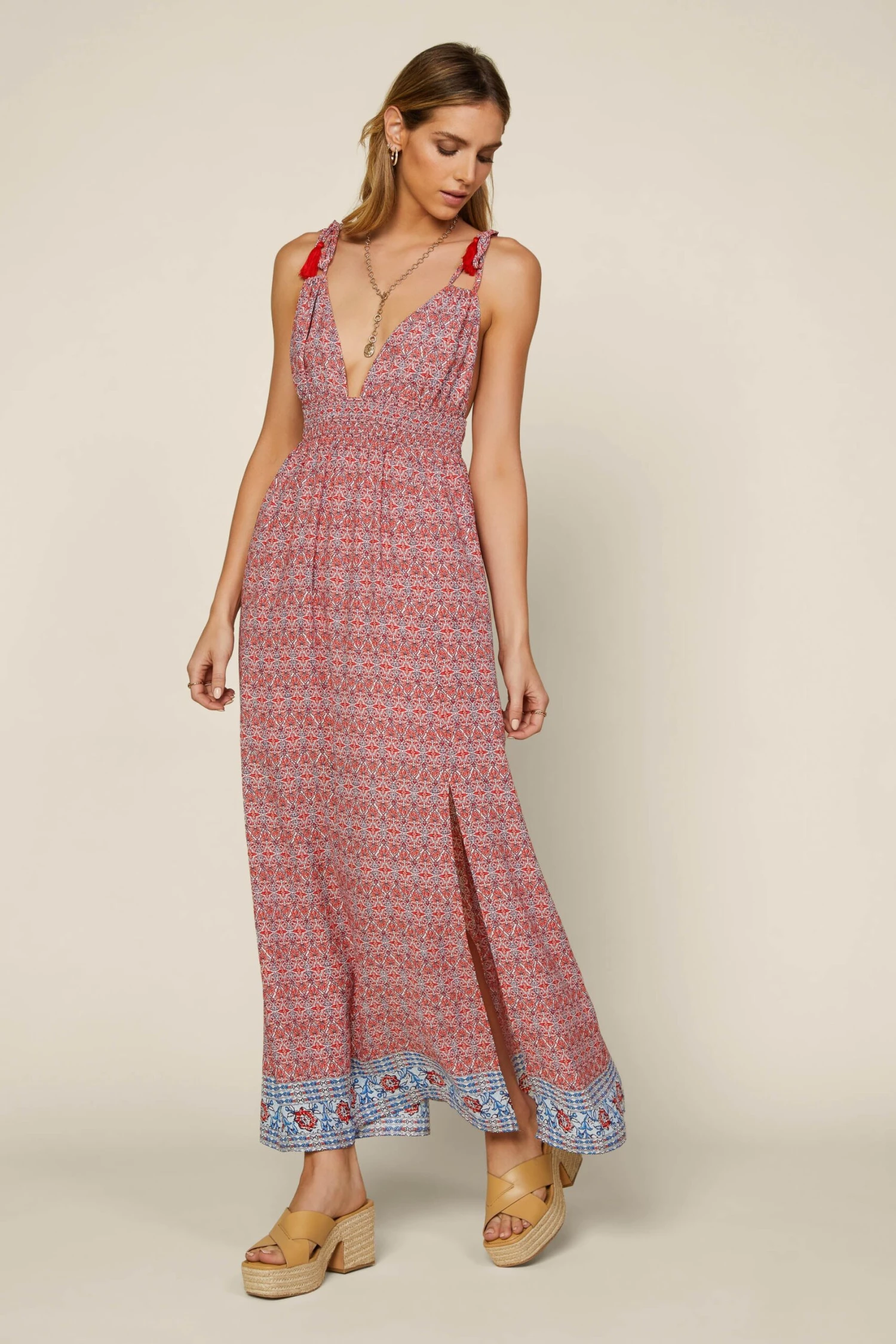 Abstract Border Print Dress - Image 4