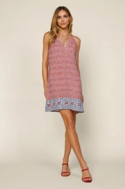 Abstract Halter Mini Dress