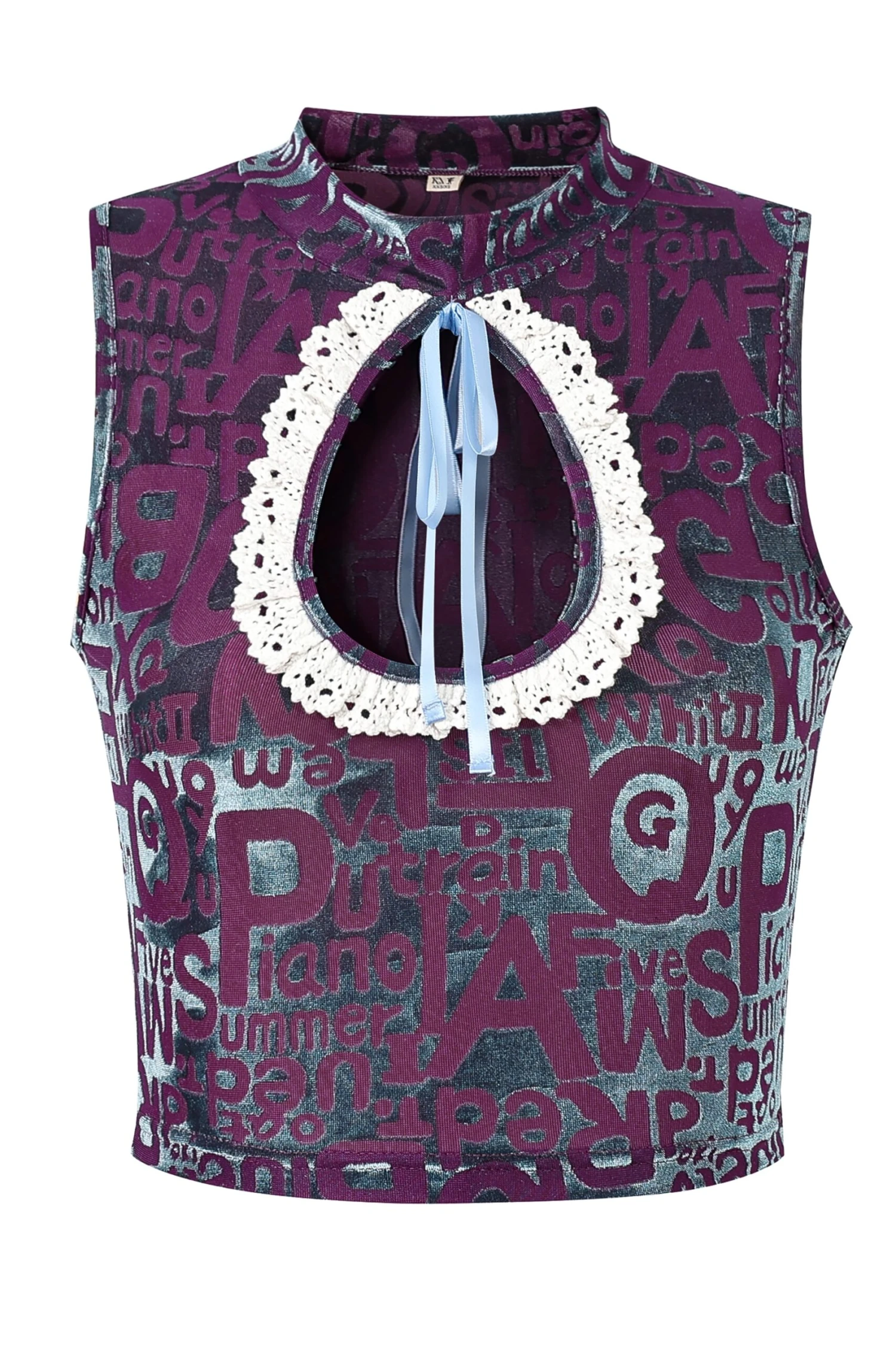 Purple Wordy Big Hole Top - Image 2