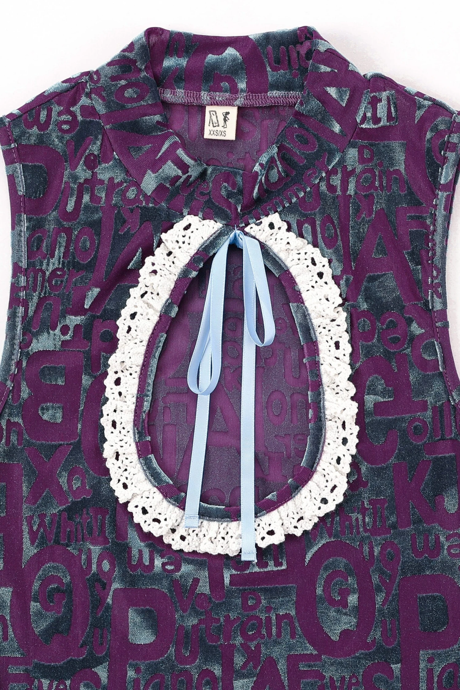 Purple Wordy Big Hole Top - Image 3