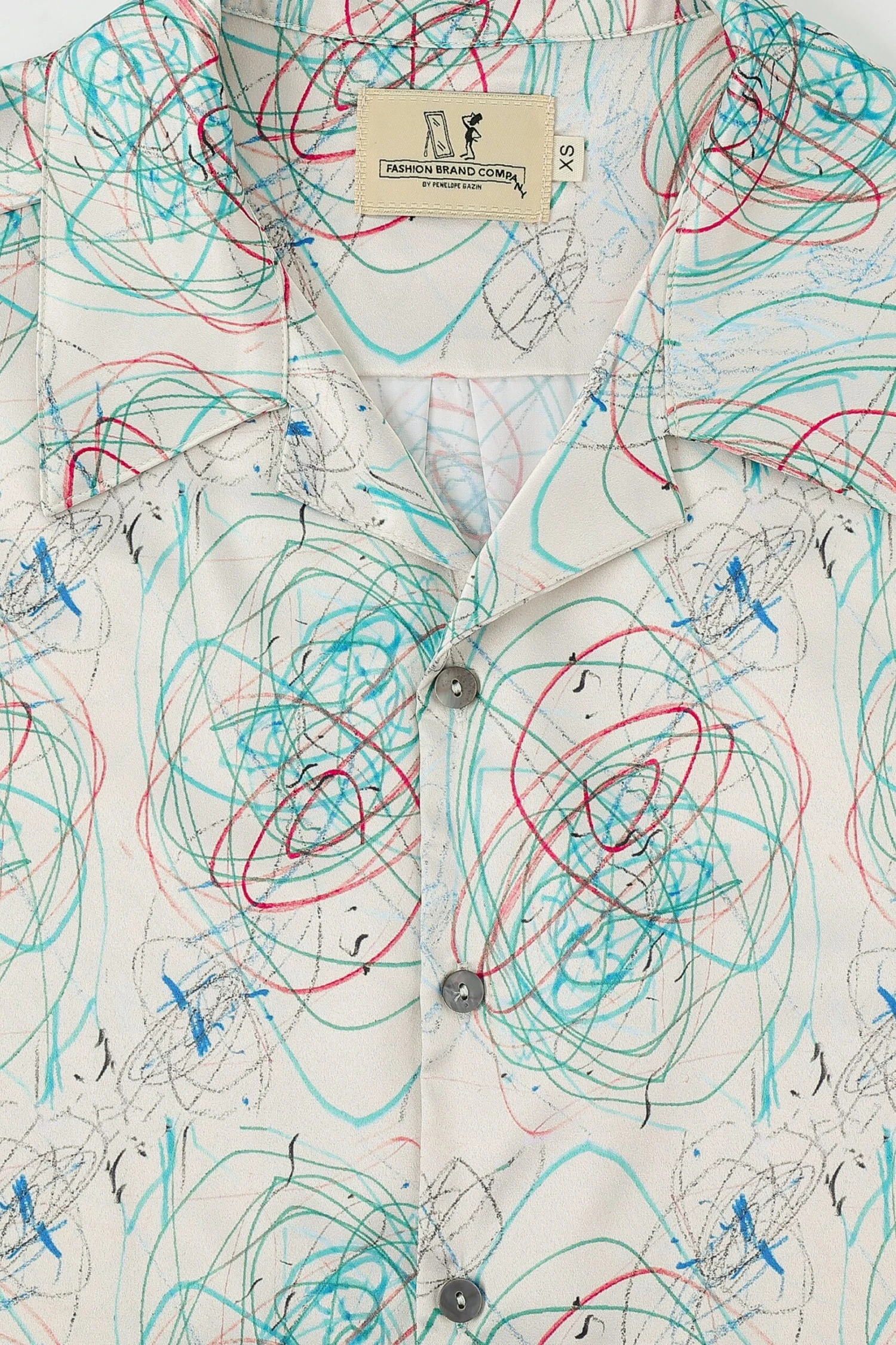 Unisex Skip's Scribbles Satin Shirt - Image 3