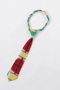 Jumbo Plaid Linen Tie