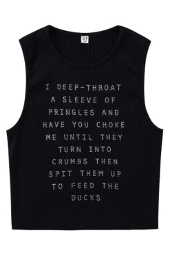 FEED THE DUCKS Tencel Rib Crop Tank