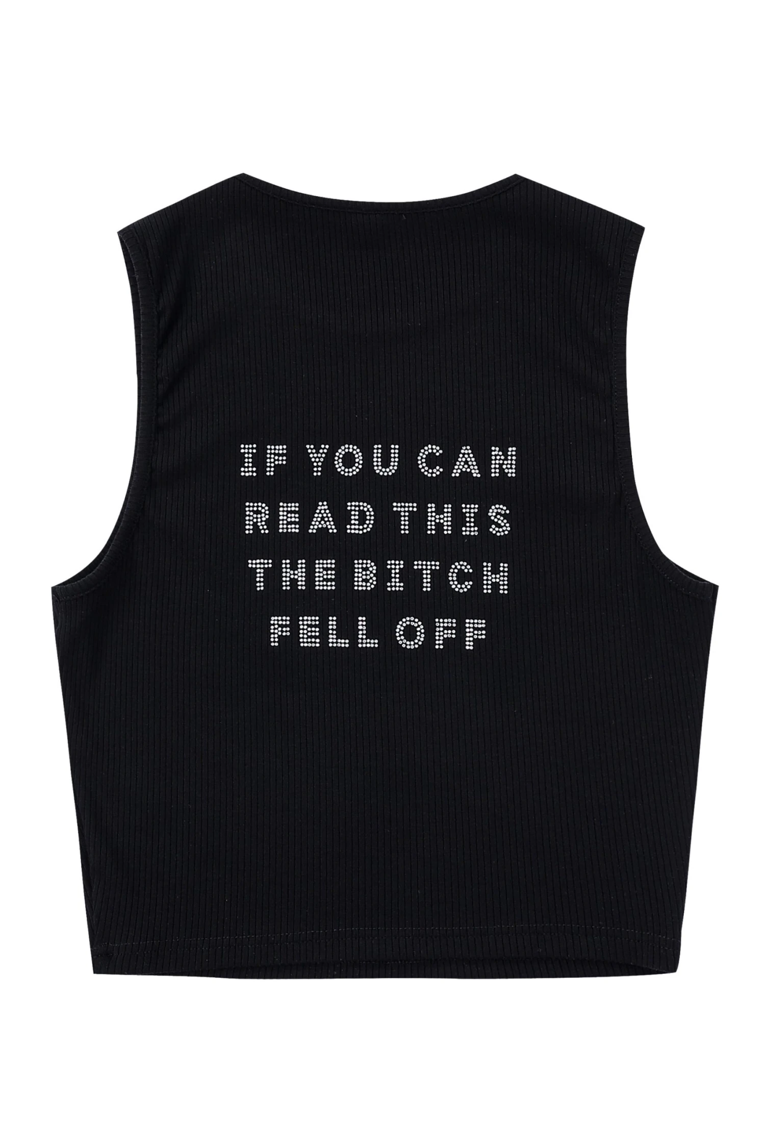 THE BITCH FELL OFF Tencel Rib Crop Tank - Image 3