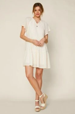 Textured Babydoll Dress