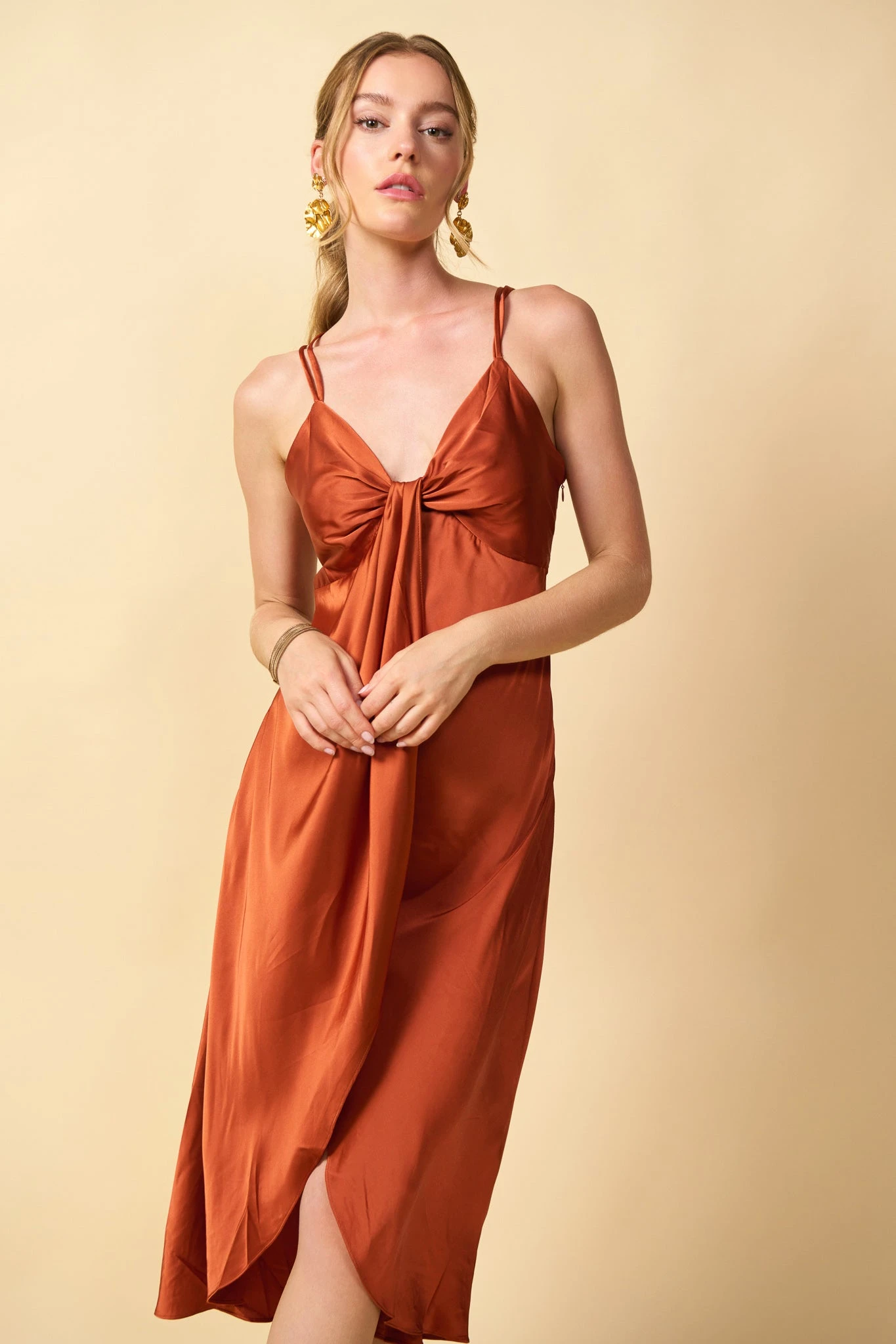 Strappy Satin Cascade Dress - Image 4