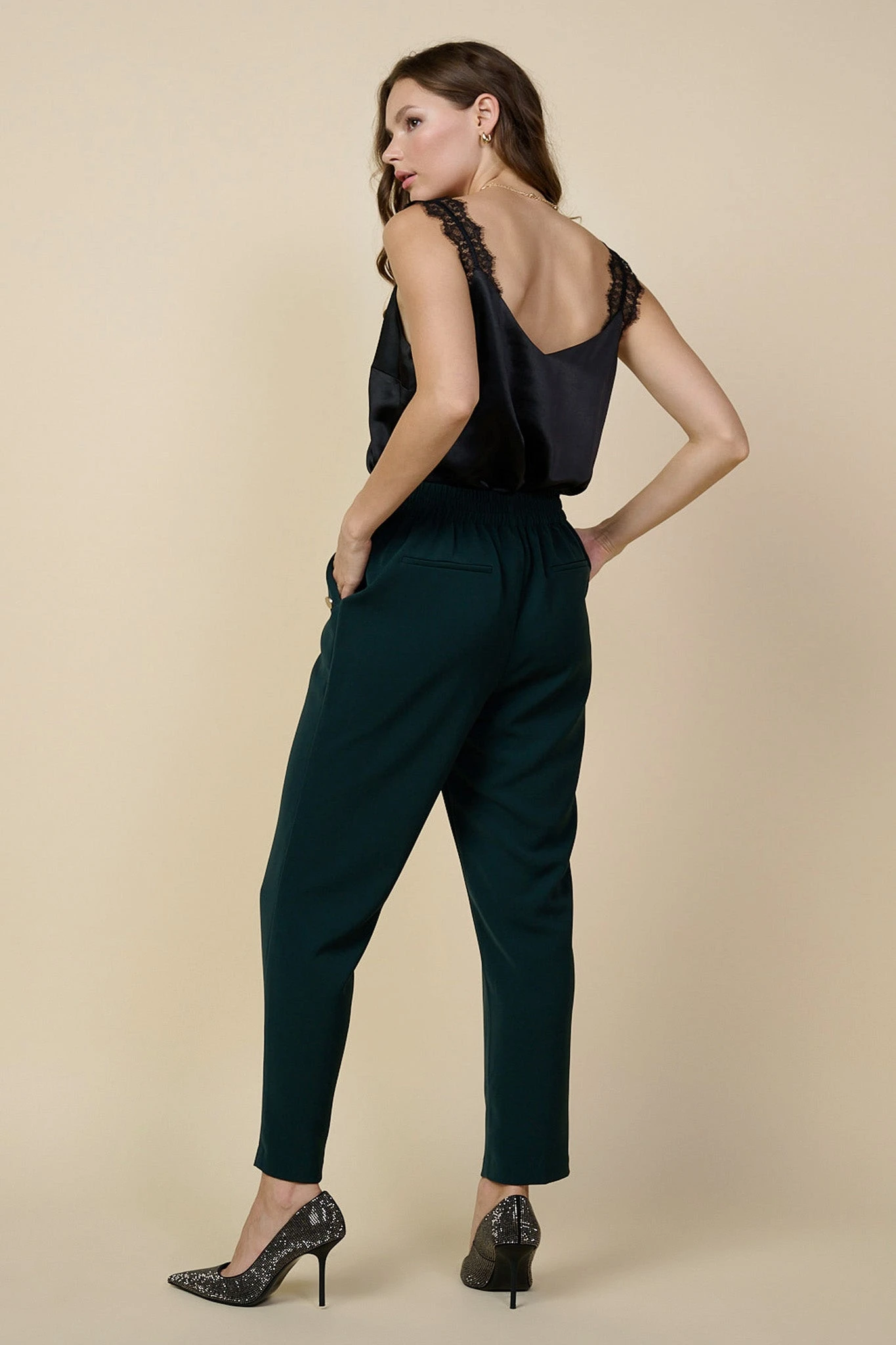 Button Detail Structured Pants - Image 2