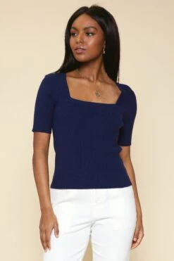 Square Neck Knit Top