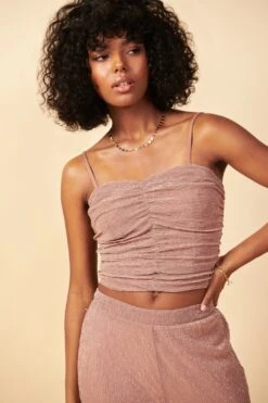 Metallic Mesh Crop Top