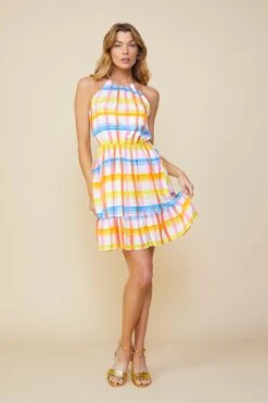 Multi Plaid Halter Dress