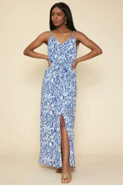 Floral Print Maxi Wrap Dress