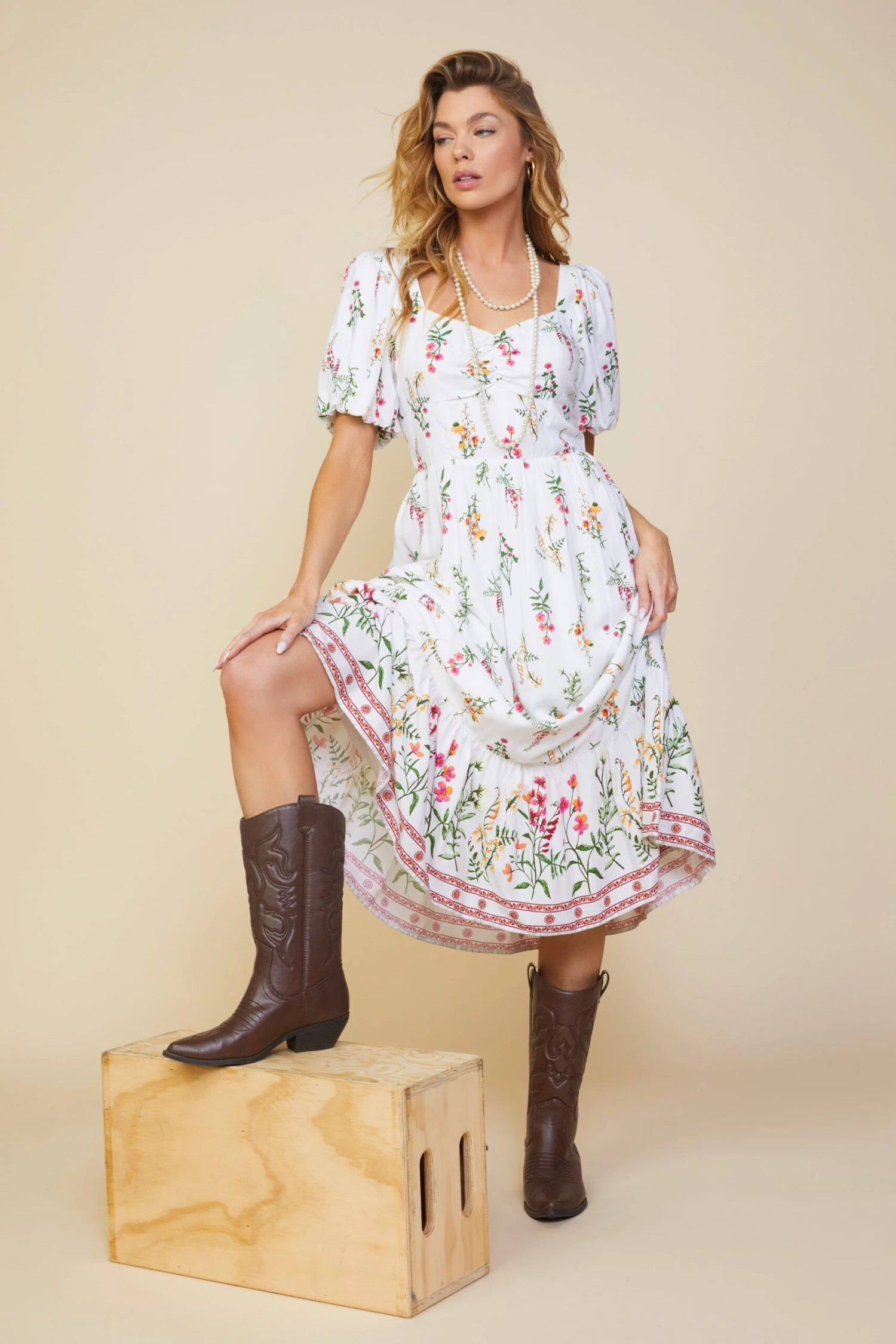 Lexie Floral Border Print Dress