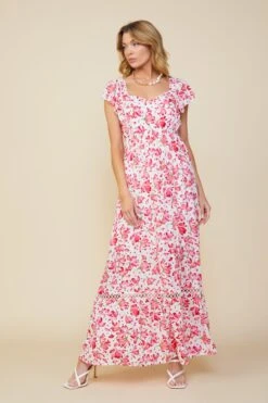 Rosa Floral Swiss Dot Dress