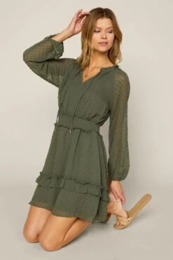 Textured Dot Mini Dress