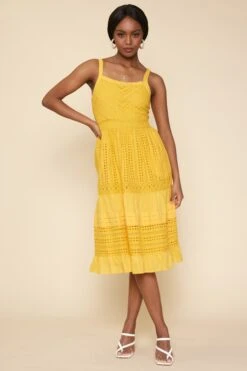 Sleeveless Eyelet Midi Dress