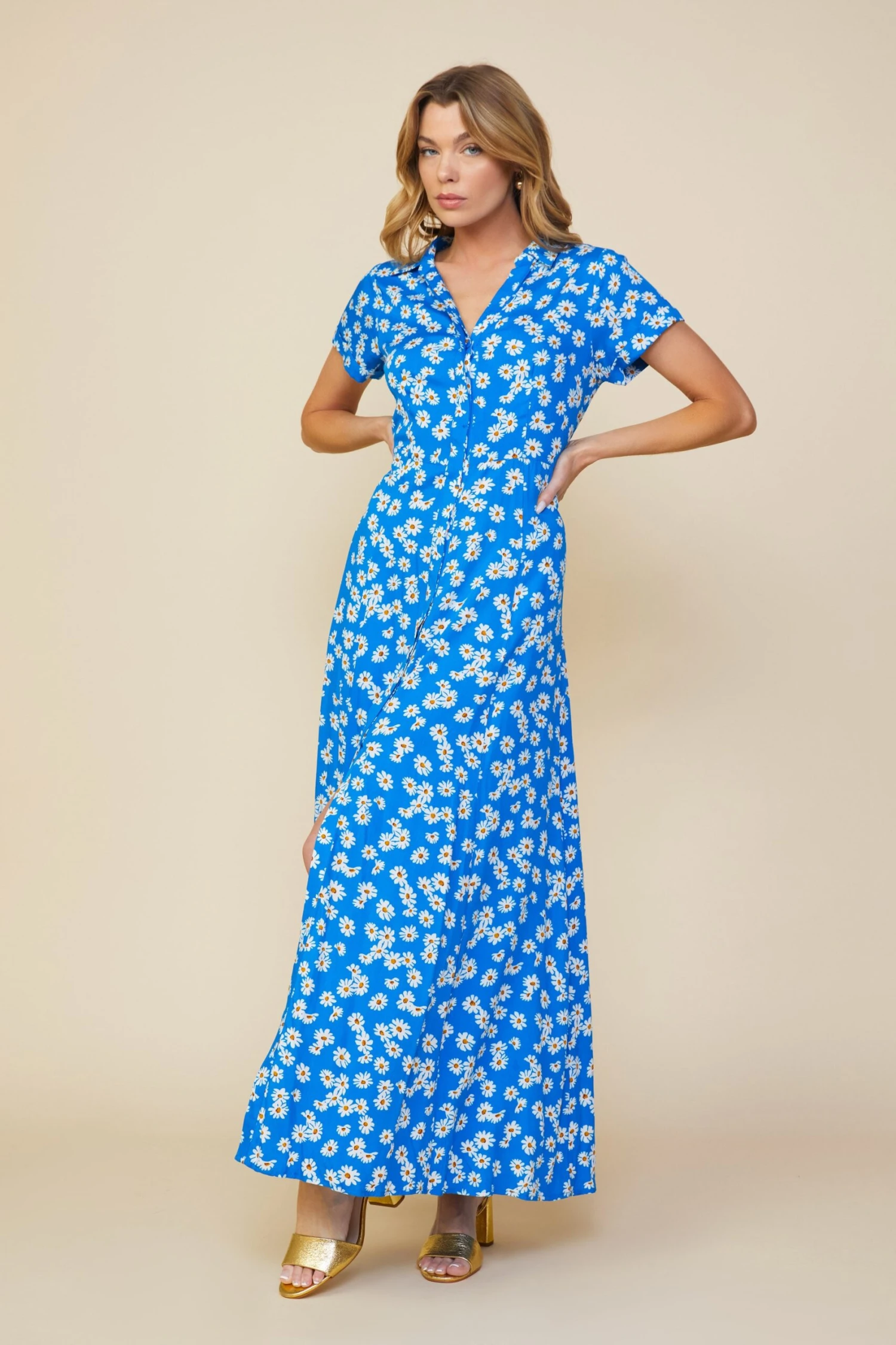 Floral Print Maxi Shirt Dress - Image 2