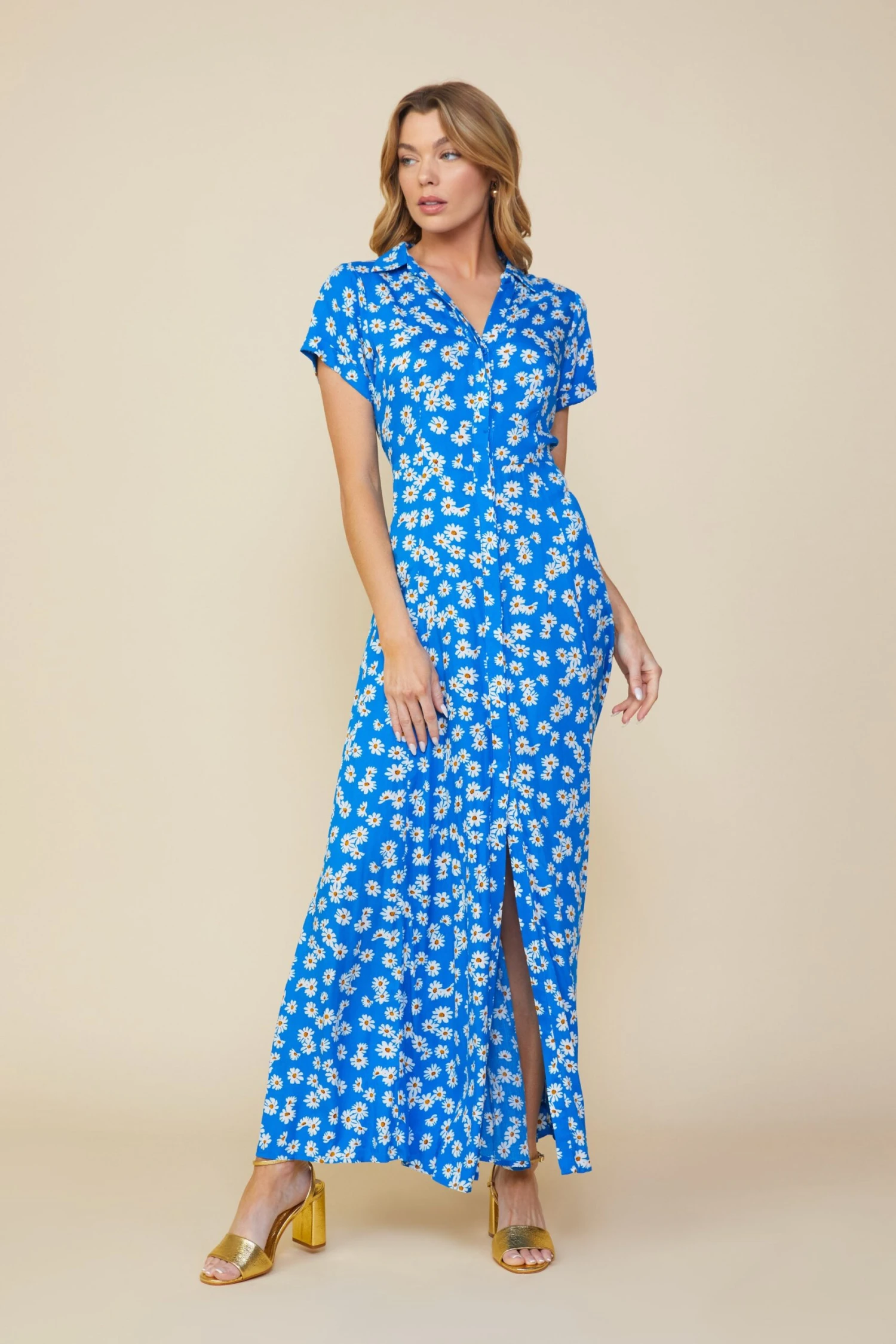 Floral Print Maxi Shirt Dress - Image 3