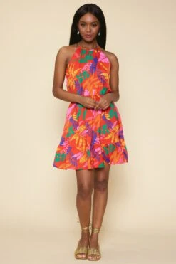 Tropical Print Mini Dress