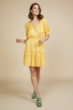 Jacquard Tiered Short Dress