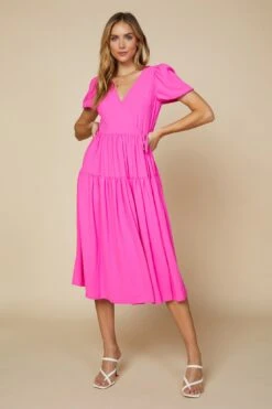 Woven Wrap Midi Dress