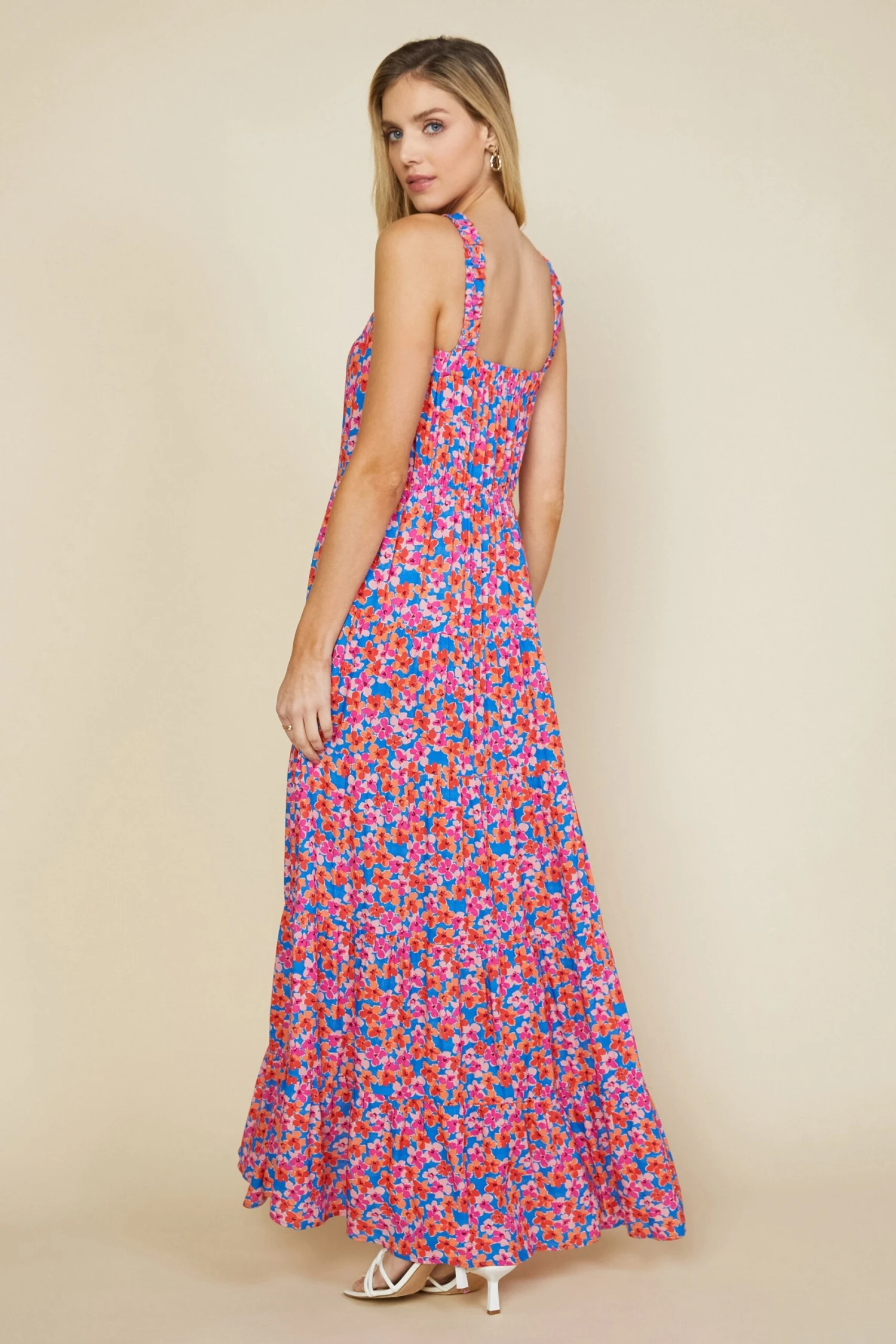 Bohemian Floral Crossed Neck Maxi Dress - Image 5