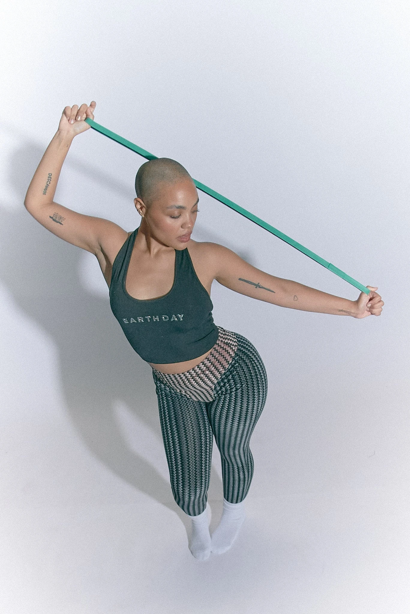 EARTH DAY Black Tencel Rib Halter Top - Image 5