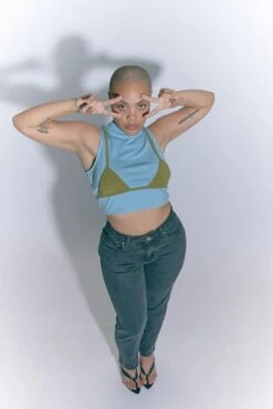 Bikini Bod Crop Top Blue/Green