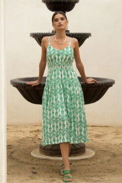 Floral Print Smocked Waist Dress