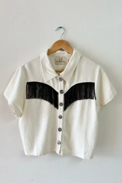Blouse With Black Fringe