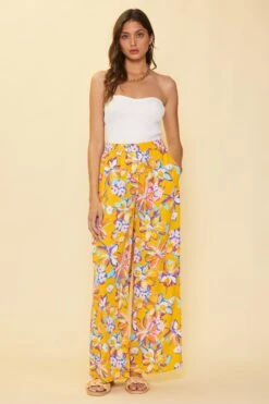 Floral Print Wide Leg Pants
