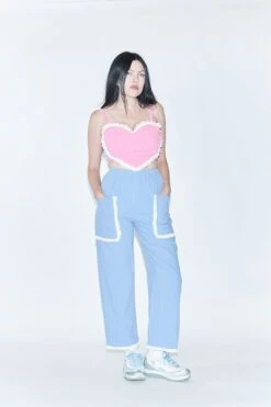 Sweet Baby Linen Pocket Pants Light Blue