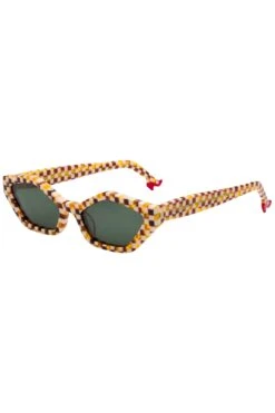 Checker Angular Cat Eye Sunglasses