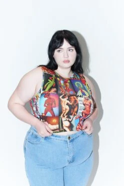 AI Collage Stretchy Crop Tank