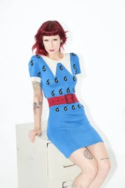 Trompe L'oeil Knit Sweater Dress