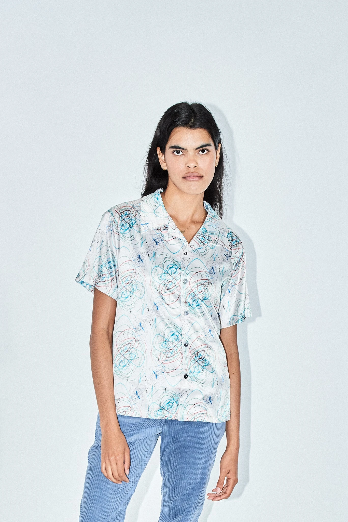 Unisex Skip's Scribbles Satin Shirt - Image 2